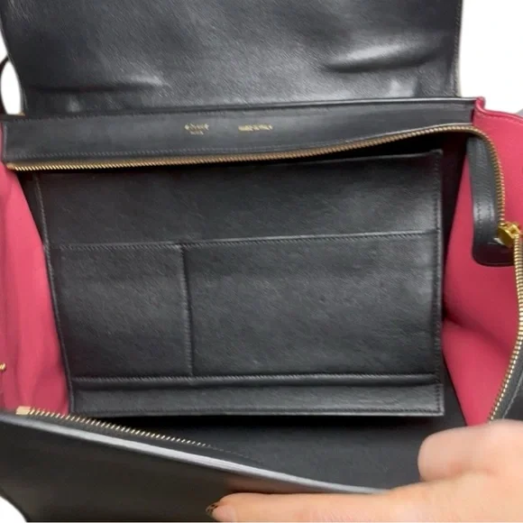 Celine Trapeze medium handbag in tricolor with wallet - Picture 5 of 6